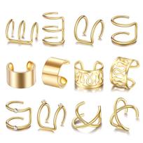 Trendy Geometric Ear Cuff Set: No Piercing Needed beige
