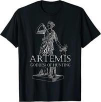 Artemis Goddess of Hunting Greek Mythology TShirt 100 Cotton ONeck Short Sleeve Summer Casual Mens Tshirt Streetwear 4XL gray