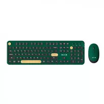 AC306 2in1 2.4G Wireless Keyboard (EN+RU) + Mouse Green