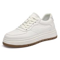 Men's Invisible Height Increasing Elevator Shoes Lace-up Sporty White Sneakers 8/10cm Taller Size Plus Invisible Elevate Shoes 42 balta
