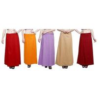 Cotton Saree Petticoat Inskirts Indian Underskirt Readymade Sari Inner Pack of 5 beige