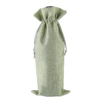 Linen Wedding Burlap Party Decoration Champagne Pouch Wine Bottle Covers Wine Bags Packaging Bag rožinė raudona spalva