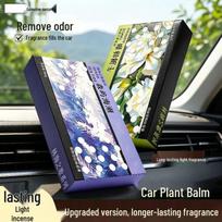 Car Plant Solid Air Freshener, Long-lasting Odor Removal & Interior Purification with Fresh Fragrance Ocean Scent gray