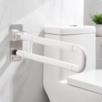 WallMounted Toilet Grab Bar | Stainless Steel Base, Folding Bar, for restroom 60CM White 60CM balta