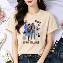 Life Is Strange tshirt girl gyaru streetwear clearance sales harajuku goth shirt scene  harajuku funny Retro cute XL gray