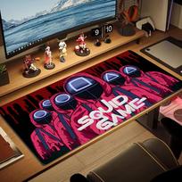 Squid game Color Mouse Pad Large Gaming Table Cushion Non-slip Laptop Tablet Big Mousepad XXL Mat Mini PC Playmat With Lock edge 30cmx60cm(11.8x23.6inch) brown