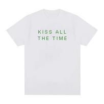 Harry Styles Kiss All The Time Tour Letter Print TShirts Men Women Retro O-Neck Fashion Oversized Cotton Y2K Top 3XL white