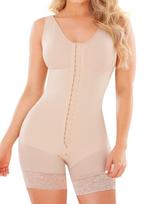 Full Body Shapewear For Women With Thick Mesh Crotch Zipper M smėlis