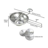 Stainless Steel Food Mill Rotary Potato Ricer Heavy-Duty for Home Cooks, Parents gray