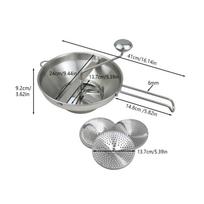 Stainless Steel Food Mill Rotary Potato Ricer Heavy-Duty for Home Cooks, Parents
