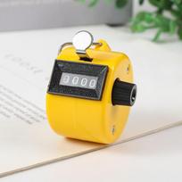 Handheld 4 Digital Tally Counter Mechanical Manual Palm Clicker Number Count For Inventory Counting Sports Scoring geltona