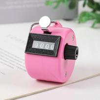 Handheld 4 Digital Tally Counter Mechanical Manual Palm Clicker Number Count For Inventory Counting Sports Scoring rožinė