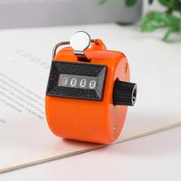 Handheld 4 Digital Tally Counter Mechanical Manual Palm Clicker Number Count For Inventory Counting Sports Scoring oranžinė