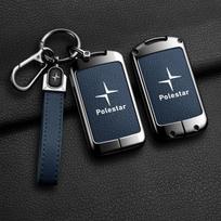 Išmaniojo automobilio nuotolinio rakto dėklas Pilnos odos apsauginis laikiklis Korpusas Volvo Polestar 2 Polestar 3 2023 2024 raktų pakabukui be rakto gray
