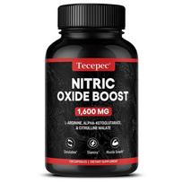 Tecepec Nitric Oxide Boost Capsules, L-Arginine, Citrulline Malate, 1600mg, 120 Caps 120 Capsules