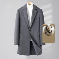 One-button Double-sided Wool Coat Men's Mid-length Korean Style Casual Youth Autumn and Winter New Woolen Coat Men's Clothing XL