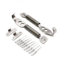 Car Racing Mount Bonnet Hook Pin Lock Latch Spring Fastener Kit Silver Repair white