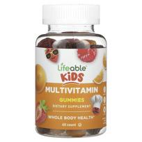 Lifeable, multivitamin gummies for children, natural fruit, 60 gummies