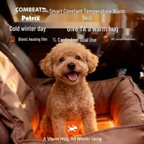 COMBEATS Smart Infrared Heated Pet Bed for Cats & Dogs – Warm, Comfortable Winter Sleeping Solution tamsiai ruda spalva