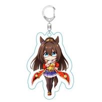 Cute 6CM Pretty Derby Anime Figures Agnes Tachyon Mejiro McQueen Narita Taishin Cosplay Acrylic Keychains Fans Birthday Gifts 6 cm black