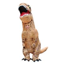 Unisex T-rex pripučiamas dinozauro kostiumas su kompaktišku laikymu ir patogumu ruda