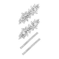 Classical Pearls Hair Clip Set for Bride Wedding Ceremony Rhinestones Hairpin Bridal Shower Hair Jewelry Accessories white