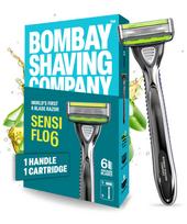 Bombay Shaving Company Sensi Flo 6 Razor For Men | World's First 6 Blade Razor for Men blue