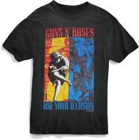 Guns N' Roses Use Your Illusion '91 Adult Short Sleeve T Shirt Vintage Style 90s Music Graphic Tees L gray