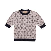 GG-motif lame knitted top 692717-XKB54-9071 XS pilka