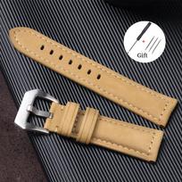 Leather Watch Strap for Panerai Watchband Men Women Universal Wristband for Seiko Cowhide Belts 20mm 22mm 24mm 26mm Accessories 22mm šviesiai ruda spalva