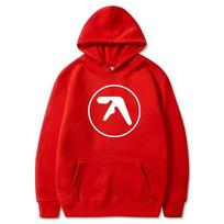 Aphex Twin Spausdintas Hoodie, Madingas Streetwear Stilius, Ilgomis Rankovėmis Vyriškas Džemperis, Harajuku Stiliaus Viršutinis Drabužis, Sportinė Apranga XXL raudona