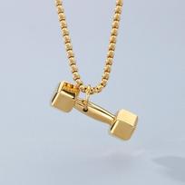 Mini Fitness Series Pendants Titanium Steel Dumbbell Sports Necklace Dumbbell Necklace  Bodybuilder auksas
