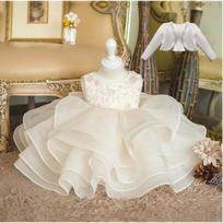 Girl S Flower Girl Wedding Dress Princess Party Gown 130cm balta