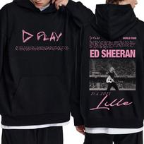Ed Sheeran Play World Tour 2026 Merch Hoodie Men Women Fashion Hip Hop Hooded Sweatshirt Men's Cotton Oversized Pullover Hoodies S black