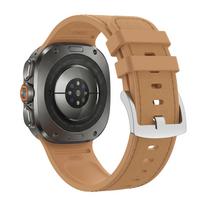 Leather Silicone Band For Samsung Galaxy Watch Ultra 2 Strap 47mm Sport Replacement Bracelet Correa Galaxy Watch 9 8 8 Classic Galaxy watch ultra smėlis