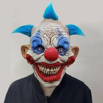Baisus klounas latekso kaukė su peruku, pilnas veidas, Helovino kostiumas, vakarėlis, vaiduoklių namas Blue Hair Clown