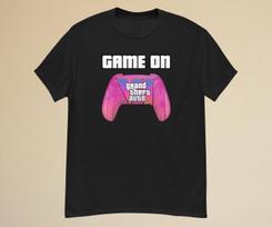 Gta 6 Shirt | Gta 6 T Shirt | Gta T Shirt | Game On Shirt | Gta Vi Tee | Grand Theft Auto 6 | Gaming Shirt 140 pink