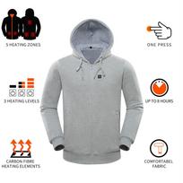 5 sričių šildomas gobtuvas Vyriški USB šildomi striukės gobtuvai, šildomi megztiniai Moteriški megztiniai su gobtuvu Didelis šildomas gobtuvas su užtrauktuku 4XL juoda