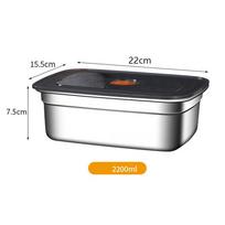 Nerūdijančio plieno bento dėžutė, nepralaidi, skirta laikyti šaldytuve ir šaldiklyje, virtuvės aksesuarai 2200ML black