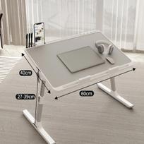 Adjustable Laptop Bed Tray - Foldable Standing Desk with Storage Drawer, Portable Lap Desk for Sofa & Bed Use, foldable table gray