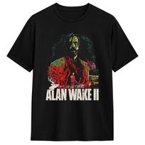 Mens Alan Wake 2 bootleg T Shirts  100 Cotton Top Tees Summer Vintage ShortSleeved TShirt O Neck Hip Hop Print Tshirt 3XL brown