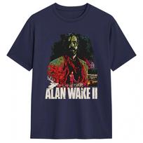 Mens Alan Wake 2 bootleg T Shirts  100 Cotton Top Tees Summer Vintage ShortSleeved TShirt O Neck Hip Hop Print Tshirt 4XL black