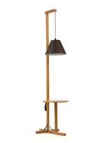 Toršeras su staliuku Floor Lamp Table — ąžuolo spalva / juoda