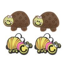 4Pcs Tennis Racket Shock Absorbers Silica Gel Cute Pattern Portable Vibration Dampeners Sport Accessories Tortoise and Bee Shape brown