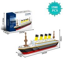 Luxury Titanic Cruise Ship Building Blocks Assemble Model Boat Bricks Collection Construction Toys for Children's Birthday Gift