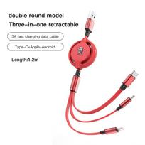 3 In 1 Micro USB Type C Charging Cable Car Interior Accessories For Peugeot 5008 508 408 4008 308 3008 208 2008 Landtrek Rifter red