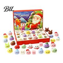 Christmas Advent Calendar for Kids Calendar, 24 Day Countdown Box with Mystery Figures, Holiday Decoration Festive Decor Room And Home Collectible Toy D beige