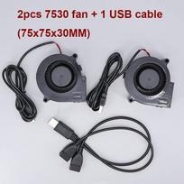 2 way USB turbo Blower Fans USB cable Dual 40mm 50mm 60mm 80mm 90mm 120mm DC 5V Powered Cable for AV Receiver DVR Cooling 7530 Blower fan