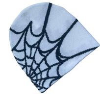 Unisex voratinklio rašto megzta kepurė, šilta lauko kepurė, asmeniška kepurė-beanie balta