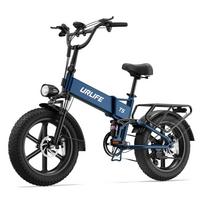 1500W Peak Motor All-Terrain Electric Bike, URLIFE T5 Adult Off-Road Ebike with 48V 13Ah Battery E-bike 20 Inch Fat Tire Electric Bicycle mėlyna